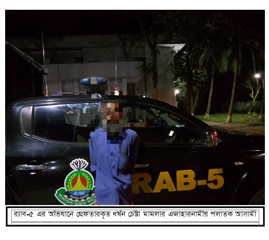 ঘুমন্ত নারীর ঘরে টিন কেটে ঢুকে ধর্ষণচেষ্টার অভিযোগ, র‍্যাবের হাতে দুর্গাপুরের সাকবর