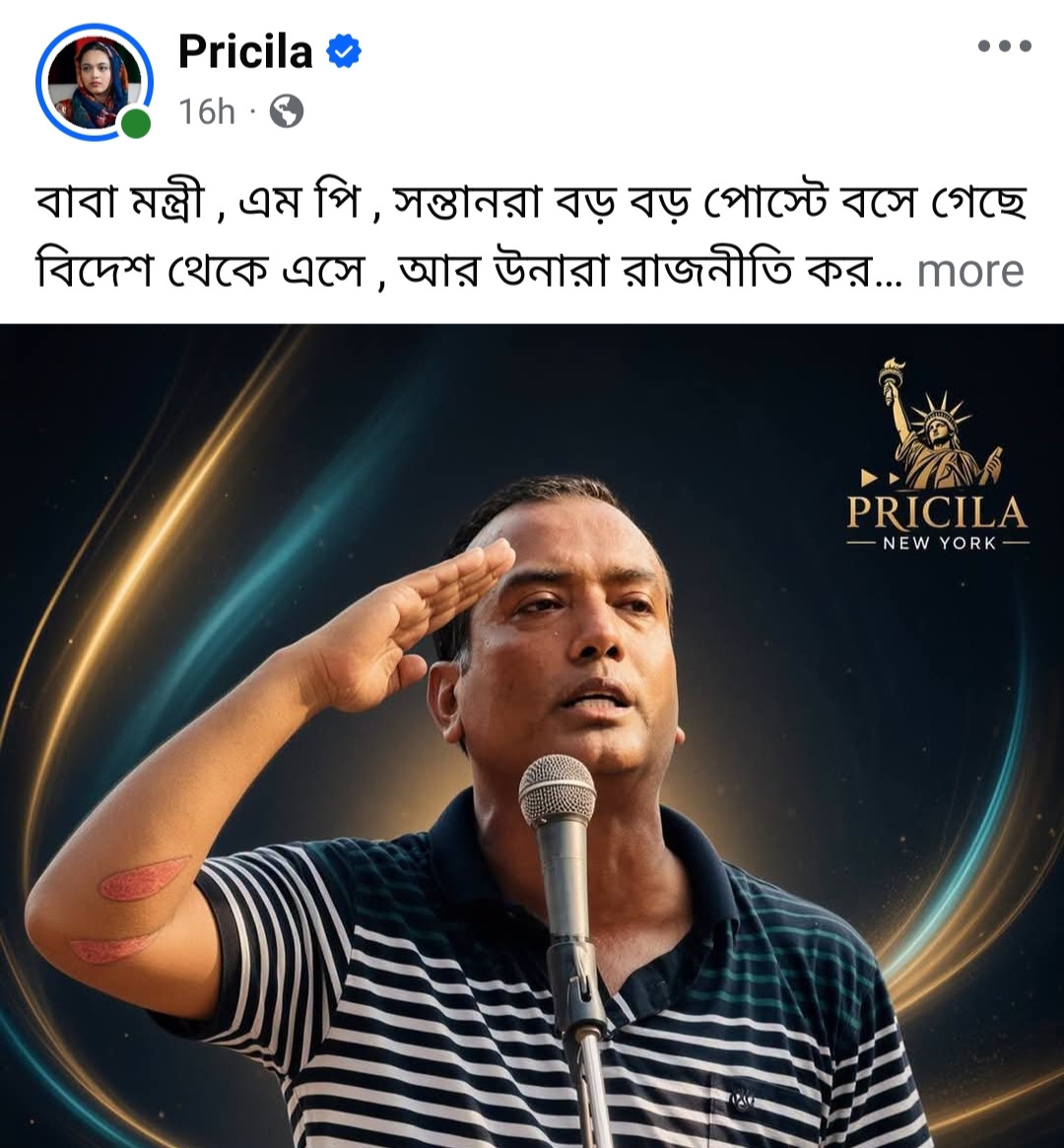 ত্যাগীদের অবমূল্যায়ন ও ‘রাজনৈতিক রোহিঙ্গা’দের দাপট: প্রিসিলার পোস্ট